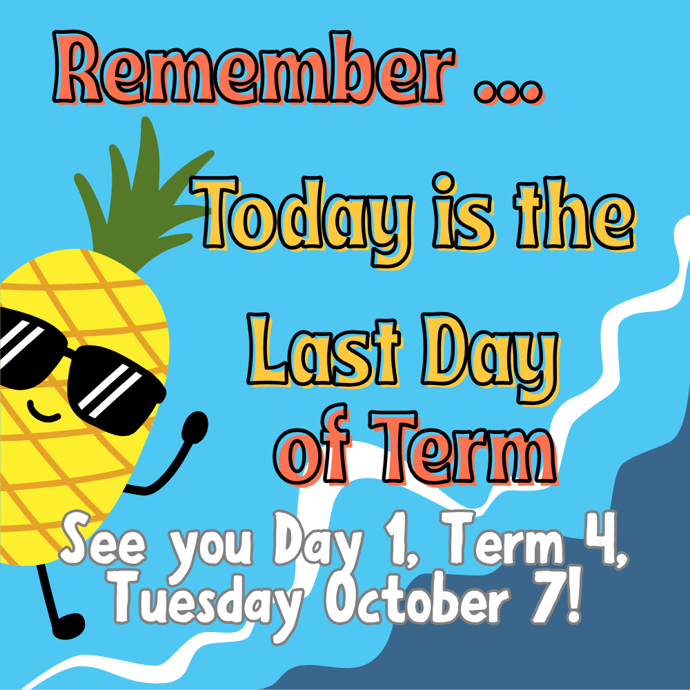Last Day of School Dismissal Classroom Announcement Tropical Colors Playful Style (1).png